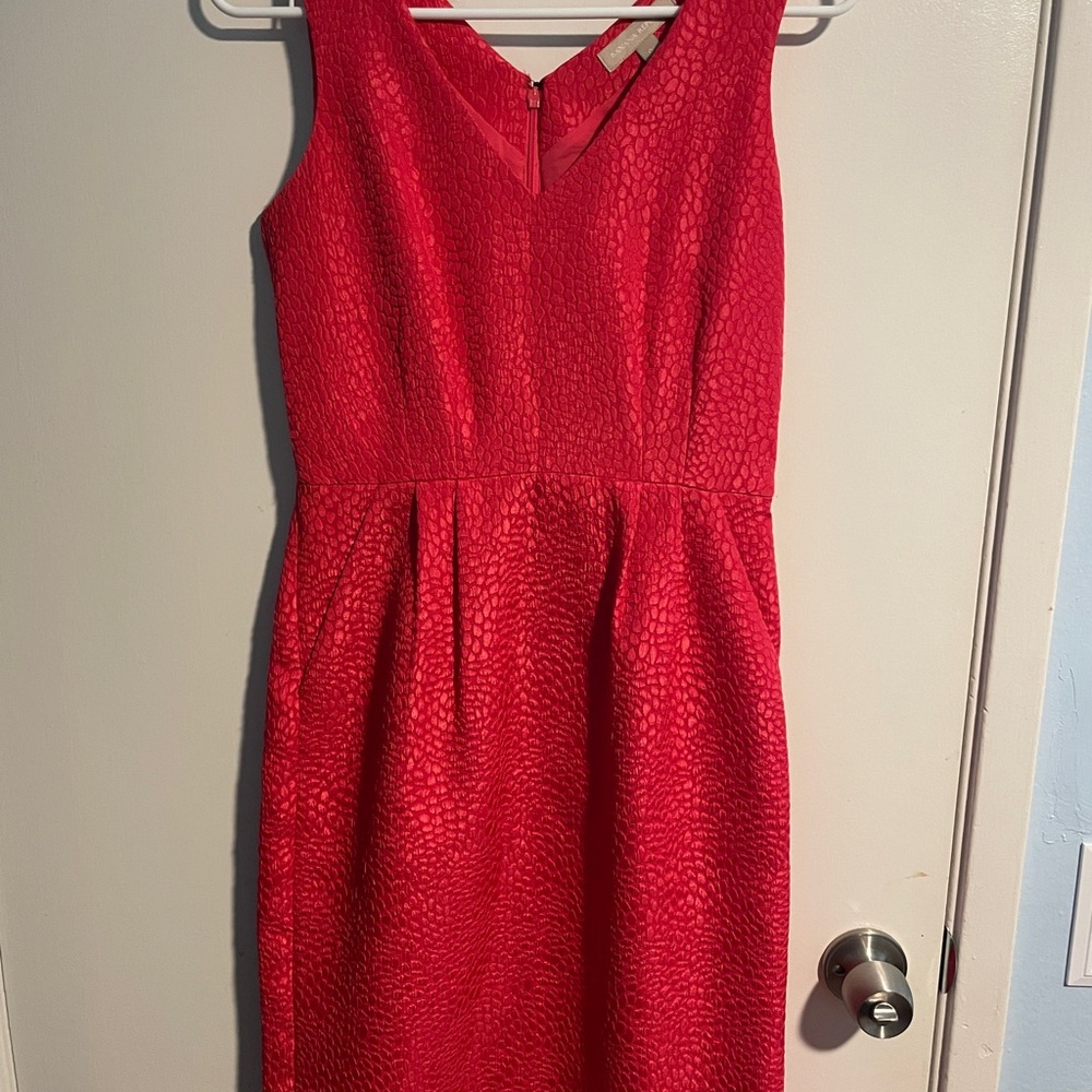 Banana Republic Textured Coral Midi Dress